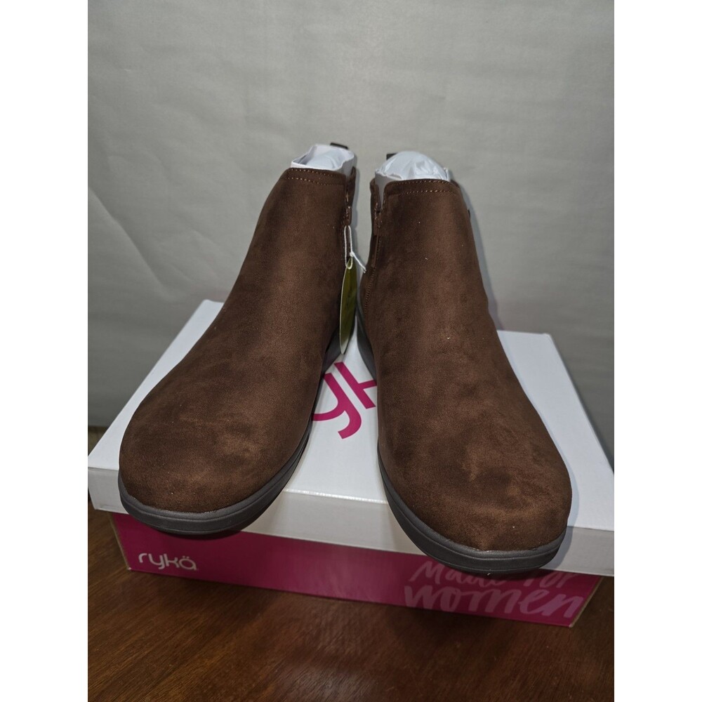 Ryka Ankle Boots Womens 11 Wide Brown Comfort Slip On Casual NIB Lightweight
